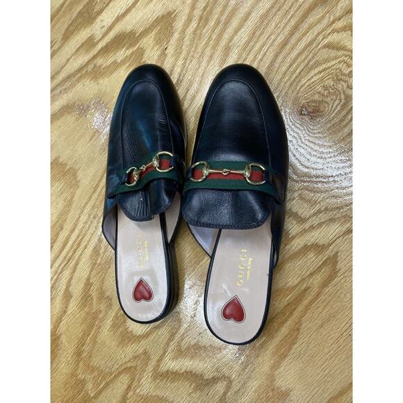 Gucci Princetown Slippers Women's 6.5 Black Leather Slip-On Walking Shoes L1 - Picture 11 of 15